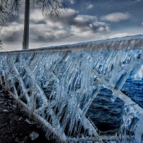Quai Paul-Léger - lors du givre de janvier 2017 - Évian-les-Bains - Haute-Savoie - France Quai Paul-Léger - lors du givre de janvier 2017 - Évian-les-Bains - Haute-Savoie - France